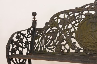 Lot 666 - A large Victorian-style cast iron garden bench