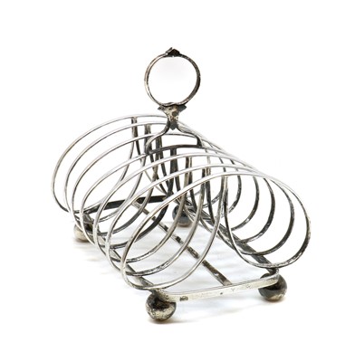Lot 73 - A Victorian silver six bar toast rack