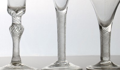 Lot 177 - A group of air twist wine glasses