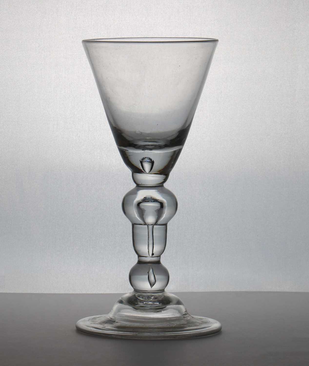 Lot 183 - A heavy baluster wine glass goblet