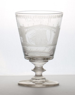Lot 174 - A Sunderland Bridge glass rummer