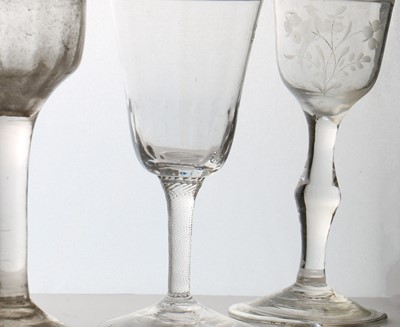 Lot 178 - A collection of plain stem drinking glasses