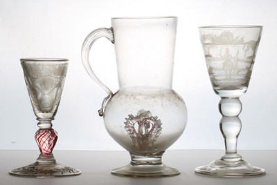 Lot 201 - A Facon de Venise style glass jug