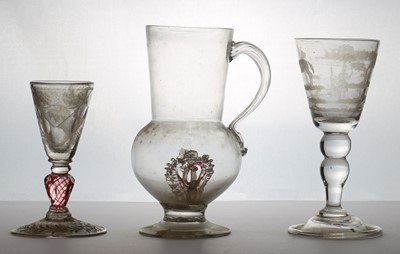 Lot 201 - A Facon de Venise style glass jug