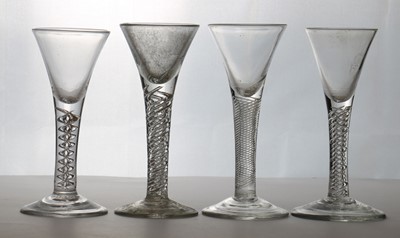 Lot 187 - A group of four air twist wine glasses