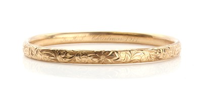 Lot 111 - An American hollow slave bangle of elliptical form