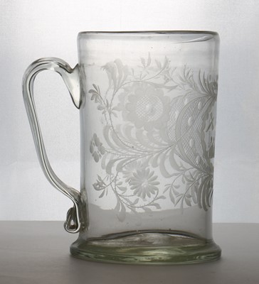 Lot 200 - A Masonic glass mug