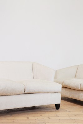 Lot 351 - A pair of three-seater sofas