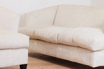Lot 351 - A pair of three-seater sofas