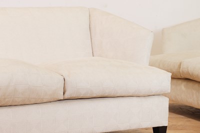Lot 351 - A pair of three-seater sofas