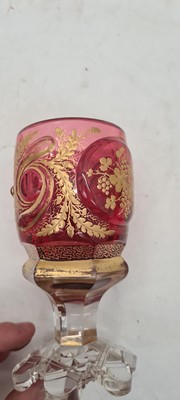 Lot 215 - A group of Bohemian glass beakers