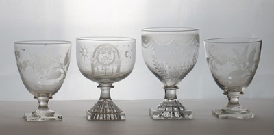 Lot 194 - A Masonic engraved glass rummer