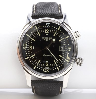 Lot 537 - A gentlemen's stainless steel Longines Legend diver's automatic strap watch, c.2017