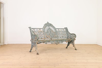 Lot 668 - A Victorian painted cast iron garden bench