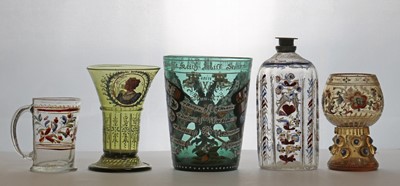 Lot 229A - A group of enamelled glass items
