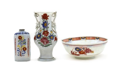 Lot 227 - A group of opaque white and enamelled glass items