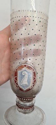 Lot 211 - A pair of footed glass vases