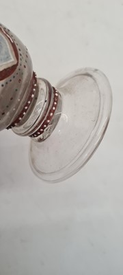 Lot 211 - A pair of footed glass vases