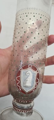 Lot 211 - A pair of footed glass vases
