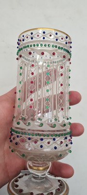 Lot 211 - A pair of footed glass vases