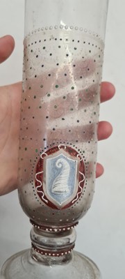 Lot 211 - A pair of footed glass vases