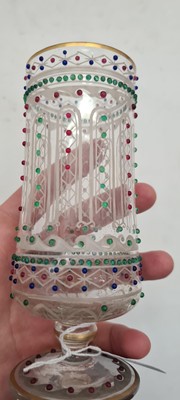 Lot 211 - A pair of footed glass vases