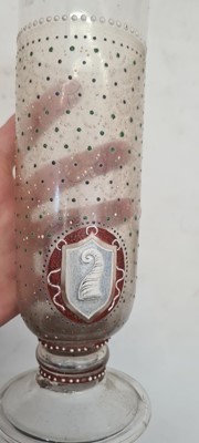 Lot 211 - A pair of footed glass vases
