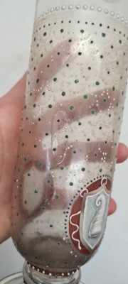 Lot 211 - A pair of footed glass vases