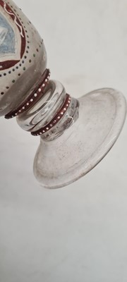 Lot 211 - A pair of footed glass vases