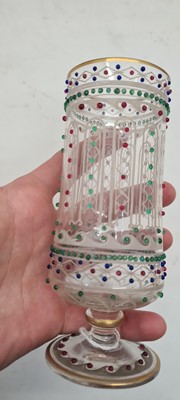 Lot 211 - A pair of footed glass vases