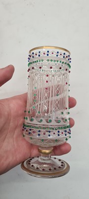 Lot 211 - A pair of footed glass vases