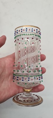 Lot 211 - A pair of footed glass vases
