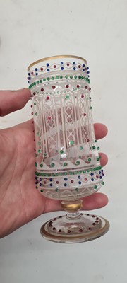 Lot 211 - A pair of footed glass vases