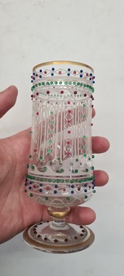 Lot 211 - A pair of footed glass vases