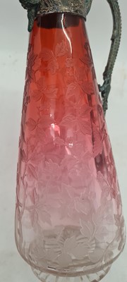 Lot 240 - An acid etched glass claret jug