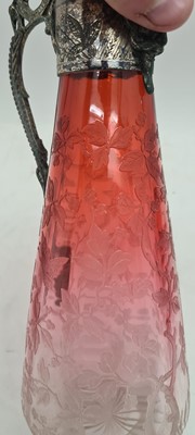 Lot 240 - An acid etched glass claret jug