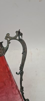Lot 240 - An acid etched glass claret jug