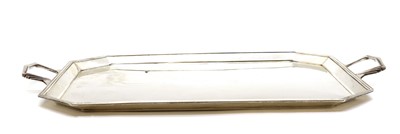 Lot 3 - A silver twin-handled tray