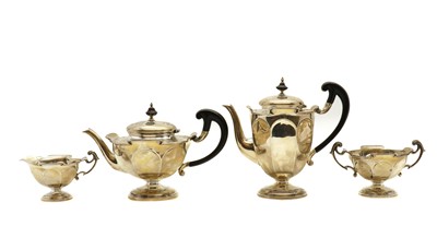 Lot 4 - A silver four-piece tea service