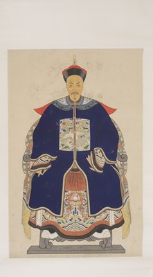 Lot 72 - A collection of five Chinese hanging scrolls