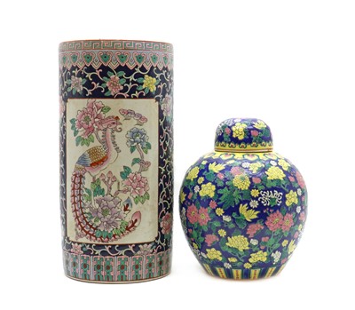 Lot 70 - A Chinese famille rose umbrella stand