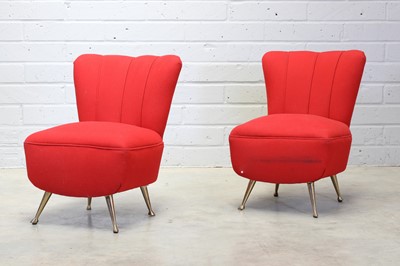 Lot 338 - A pair of Italian slipper chairs