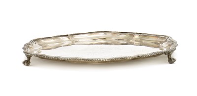 Lot 7 - A silver salver with presentation script