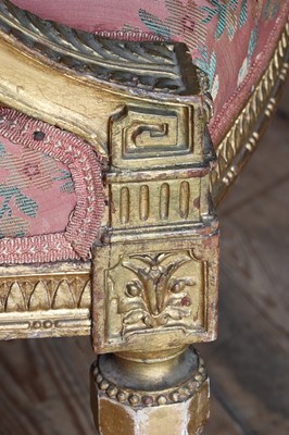 Lot 132 - ☘ A set of six giltwood open armchairs of Chippendale design