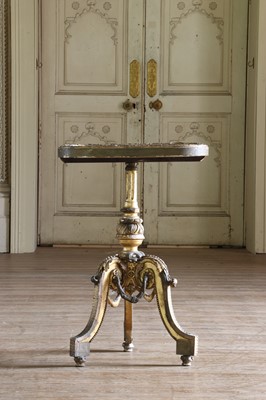 Lot 137 - ☘ A Victorian giltwood and composition tripod table