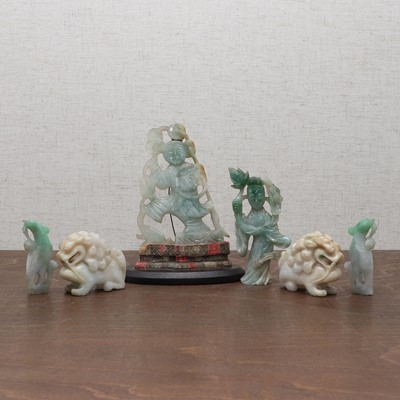 Lot 399 - A collection of Chinese jadeite carvings