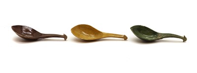 Lot 70 - A rare set of Chinese biscuit porcelain spoons