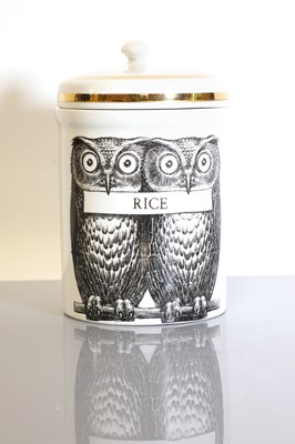 Lot 317 - An Italian Fornasetti owl storage jar or canister