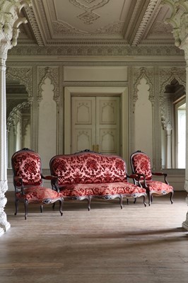 Lot 146 - A mid-Victorian mahogany parlour suite