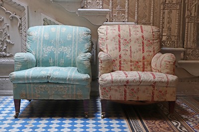 Lot 148 - ☘ A pair of 'Bridgewater' armchairs by Howard & Sons Ltd.